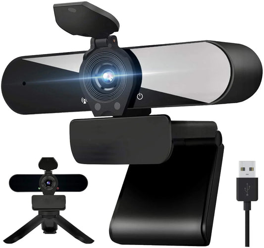 1440P HD Webcam with Microphone, Streaming Computer Web Camera USB PC Desktop Laptop Webcam with Stand/Privacy Cover/Tripod Stand, Autofocus, Noise Reduction for Video Calling/Zoom/Meeting