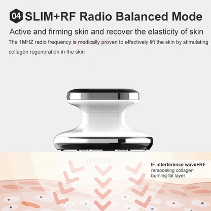 EMS & RF Radio Frequency Body Slimming Machine Fat Burner Slim Shaping Device LED Light Therapy Lose Weight Cellulite Massager