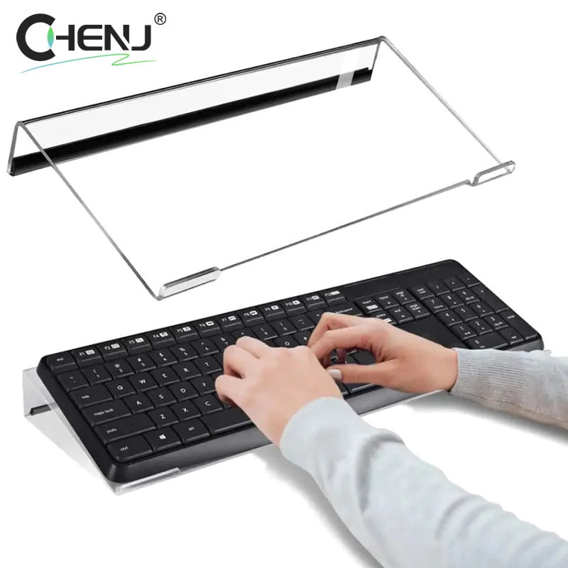 Acrylic Computer Keyboard Stand 78-Keys Keyboard Riser Lift Tray Non-slip Transparent Desktop Keyboard Holder Office Supplies