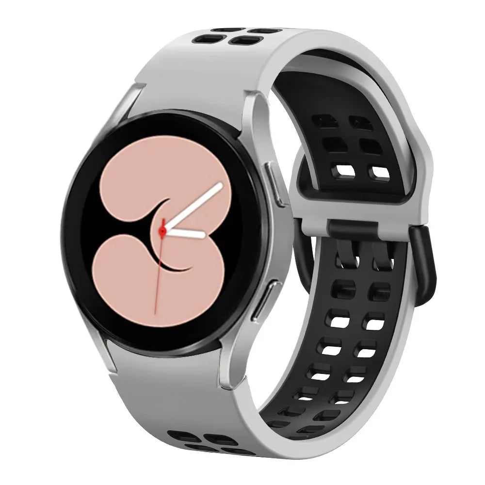 Silicone Strap for Samsung Galaxy Watch 6 4 Classic 47mm 43mm 46mm 42mm 5 Pro 45mm Two-Color Bracelet Watch 7/6/5/4 44mm 40mm