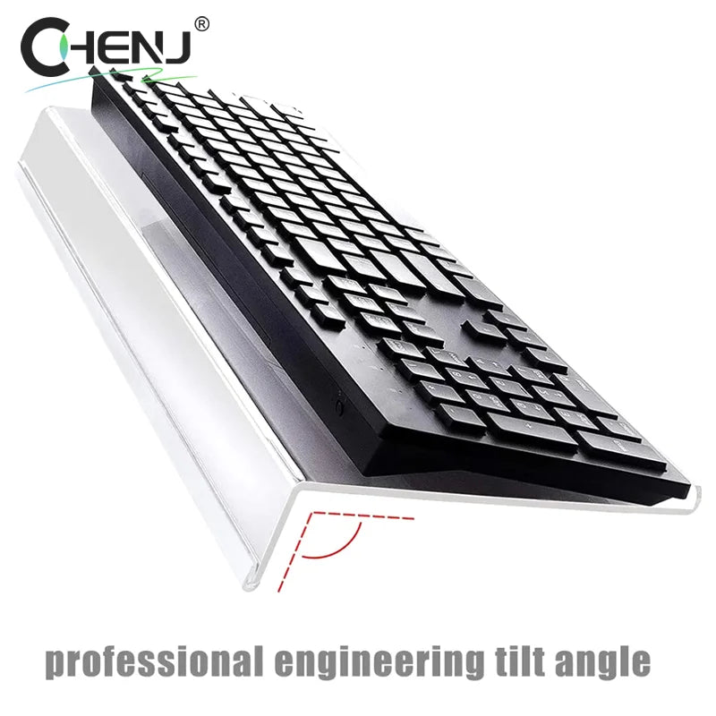 Acrylic Computer Keyboard Stand 78-Keys Keyboard Riser Lift Tray Non-slip Transparent Desktop Keyboard Holder Office Supplies