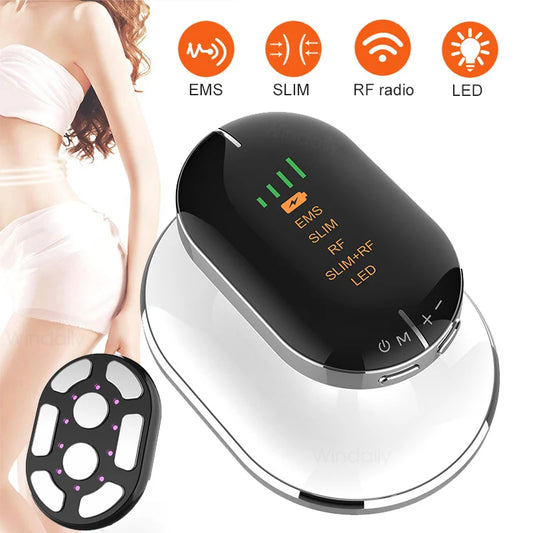 EMS & RF Radio Frequency Body Slimming Machine Fat Burner Slim Shaping Device LED Light Therapy Lose Weight Cellulite Massager