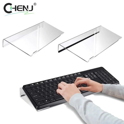 Acrylic Computer Keyboard Stand 78-Keys Keyboard Riser Lift Tray Non-slip Transparent Desktop Keyboard Holder Office Supplies