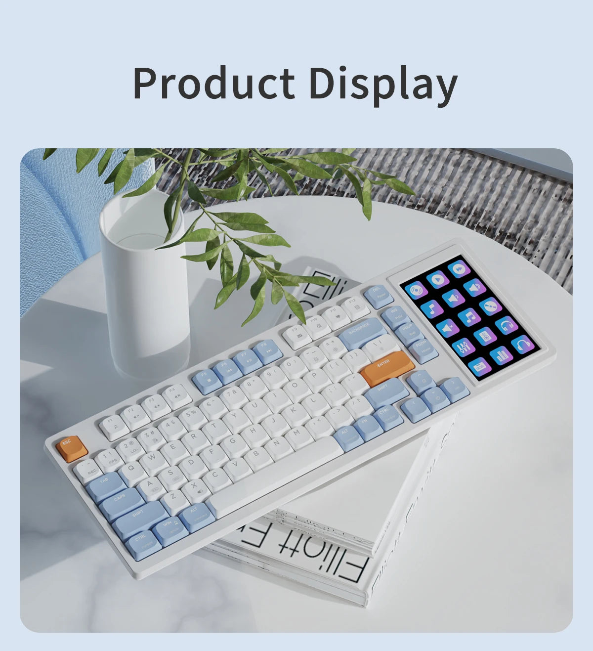 Ajazz AKP815 Wired Gaming Mechanical Keyboard RGB 81 Keys Color Screen Layout Gamer Keyboard Custom Gasket for Pc Laptop