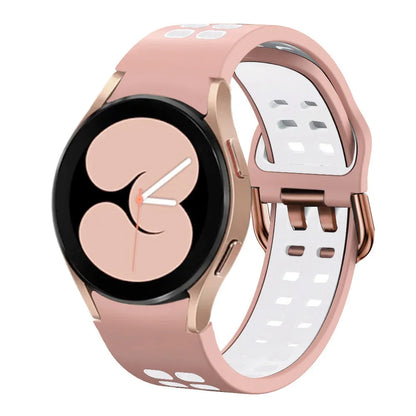 Silicone Strap for Samsung Galaxy Watch 6 4 Classic 47mm 43mm 46mm 42mm 5 Pro 45mm Two-Color Bracelet Watch 7/6/5/4 44mm 40mm