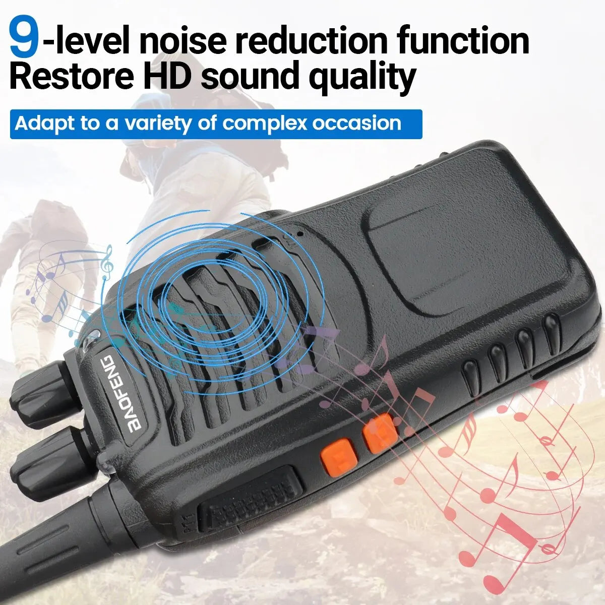 Baofeng BF-888S Pro Walkie Talkie Wireless Copy Frequency Long Range Portable UHF 400-470MHz Ham Two Way Radio for Camping Hotel