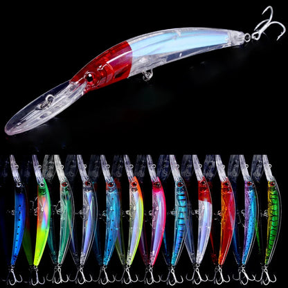 Hengjia 1 Pcs Minnow Fishing Lures 17cm  23g Quality Laser Wobblers 3D Lifelike Eyes Bass Pike Bait Artificial Pesca Hard Bait