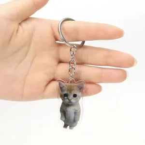 Cute Memes Adorable Funny Cat Keychain Handmade Bag Phone Acrylic Pendant Student Girls Gift For Friends Fahion Jewelry