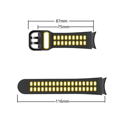 Silicone Strap for Samsung Galaxy Watch 6 4 Classic 47mm 43mm 46mm 42mm 5 Pro 45mm Two-Color Bracelet Watch 7/6/5/4 44mm 40mm