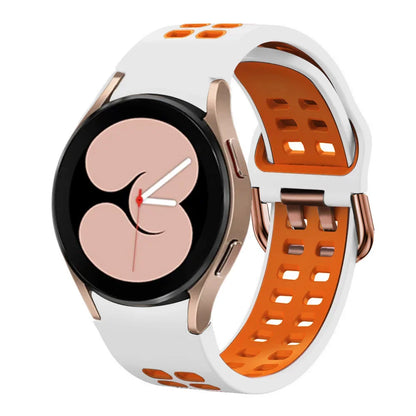 Silicone Strap for Samsung Galaxy Watch 6 4 Classic 47mm 43mm 46mm 42mm 5 Pro 45mm Two-Color Bracelet Watch 7/6/5/4 44mm 40mm