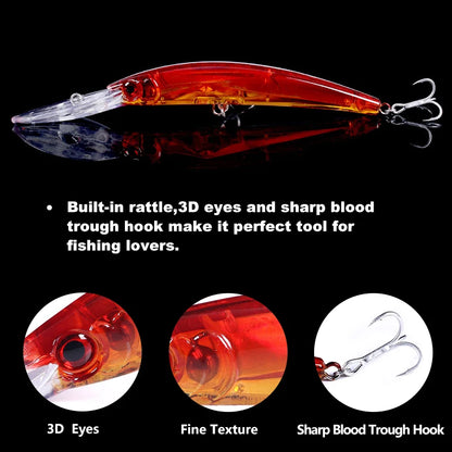 Hengjia 1 Pcs Minnow Fishing Lures 17cm  23g Quality Laser Wobblers 3D Lifelike Eyes Bass Pike Bait Artificial Pesca Hard Bait