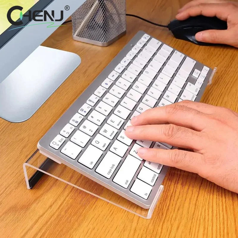 Acrylic Computer Keyboard Stand 78-Keys Keyboard Riser Lift Tray Non-slip Transparent Desktop Keyboard Holder Office Supplies