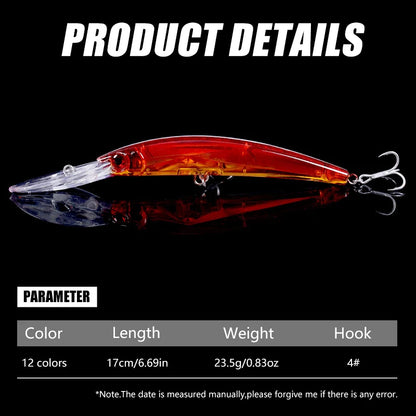 Hengjia 1 Pcs Minnow Fishing Lures 17cm  23g Quality Laser Wobblers 3D Lifelike Eyes Bass Pike Bait Artificial Pesca Hard Bait