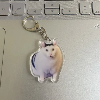 Cute Memes Adorable Funny Cat Keychain Handmade Bag Phone Acrylic Pendant Student Girls Gift For Friends Fahion Jewelry