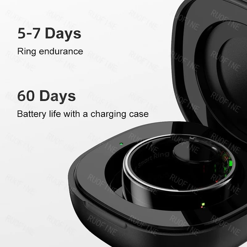 Qring Smart Ring R08 Women's Men Remote Control Electronic Swimming Blood Pressure Monitor Temperature Sleep Tracker Android IOS