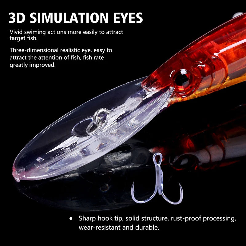 Hengjia 1 Pcs Minnow Fishing Lures 17cm  23g Quality Laser Wobblers 3D Lifelike Eyes Bass Pike Bait Artificial Pesca Hard Bait