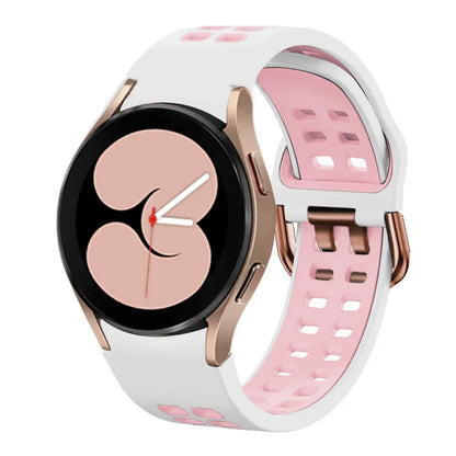 Silicone Strap for Samsung Galaxy Watch 6 4 Classic 47mm 43mm 46mm 42mm 5 Pro 45mm Two-Color Bracelet Watch 7/6/5/4 44mm 40mm