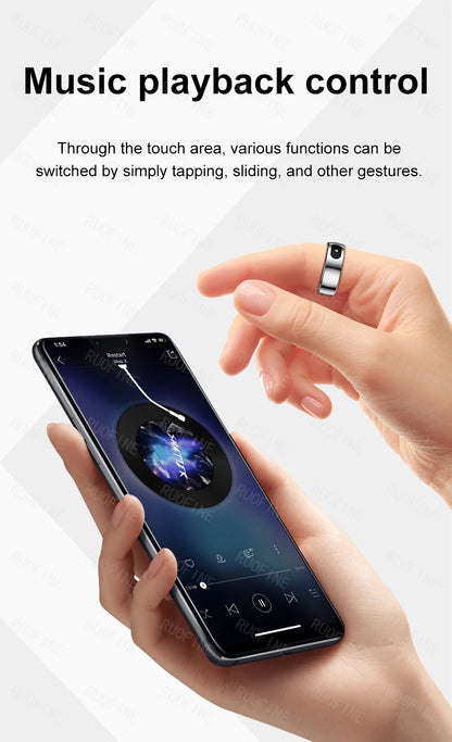 Qring Smart Ring R08 Women's Men Remote Control Electronic Swimming Blood Pressure Monitor Temperature Sleep Tracker Android IOS