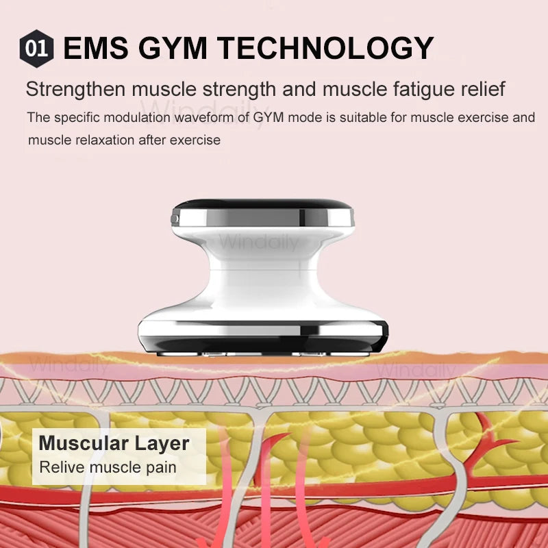 EMS & RF Radio Frequency Body Slimming Machine Fat Burner Slim Shaping Device LED Light Therapy Lose Weight Cellulite Massager