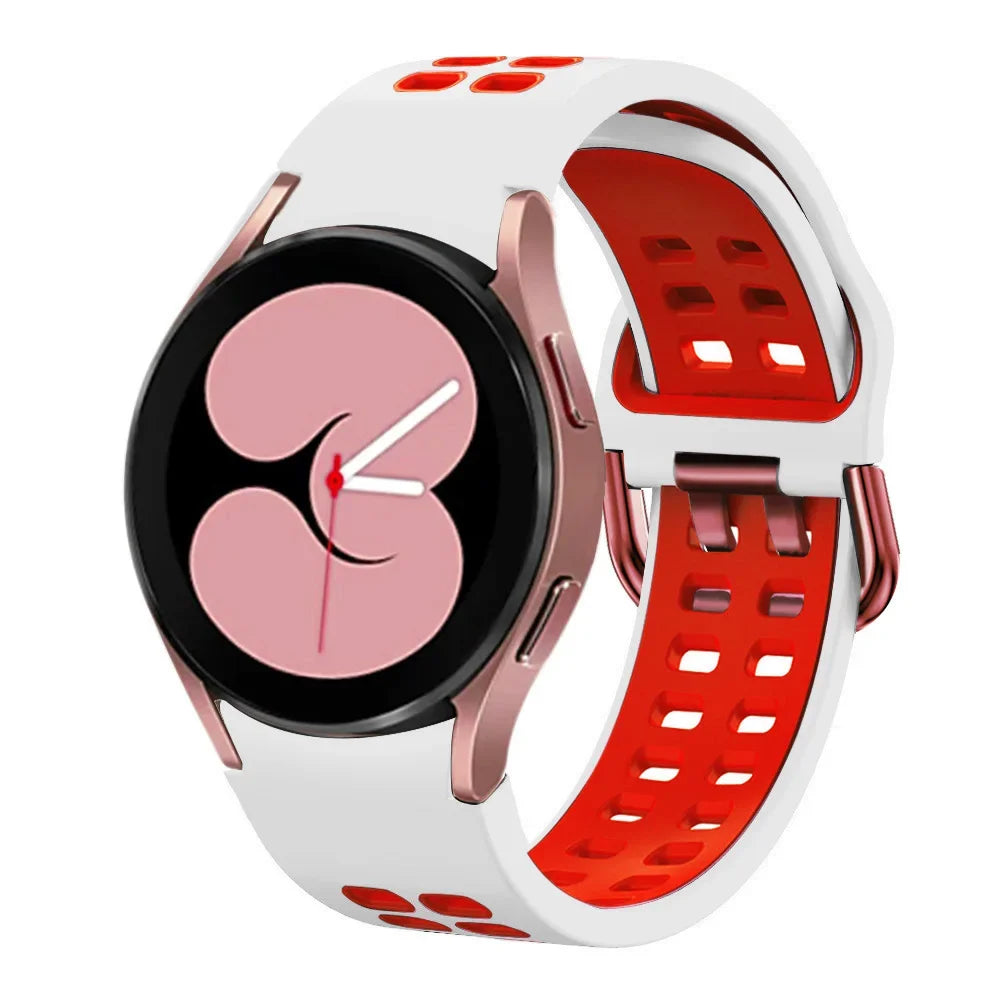 Silicone Strap for Samsung Galaxy Watch 6 4 Classic 47mm 43mm 46mm 42mm 5 Pro 45mm Two-Color Bracelet Watch 7/6/5/4 44mm 40mm