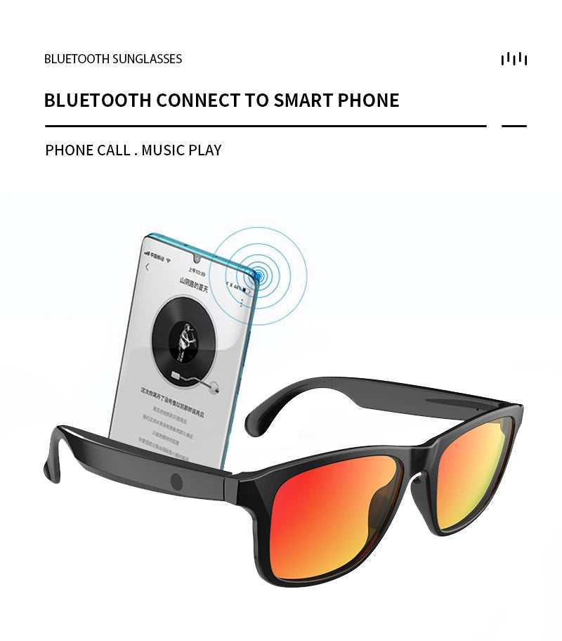 Smart Glasses Bluetooth 5.3 Earphone Wireless Headset Sunglasses Headphone UV400 Touch Contrl Calling Music Anti-Blue Eyeglasses