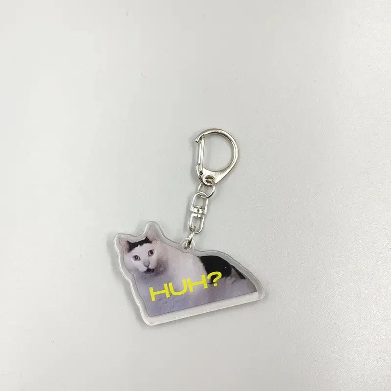 Cute Memes Adorable Funny Cat Keychain Handmade Bag Phone Acrylic Pendant Student Girls Gift For Friends Fahion Jewelry