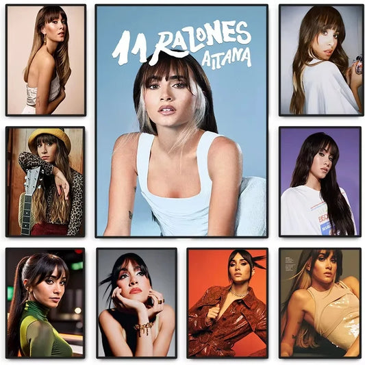 Singer A-Aitana Music Star Portrait Posters and Prints Canvas Painting Art Wall Pictures for Living Room Home Decor